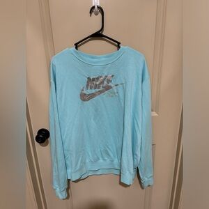Nike Blue Crew Neck Long Sleeve Sweatshirt